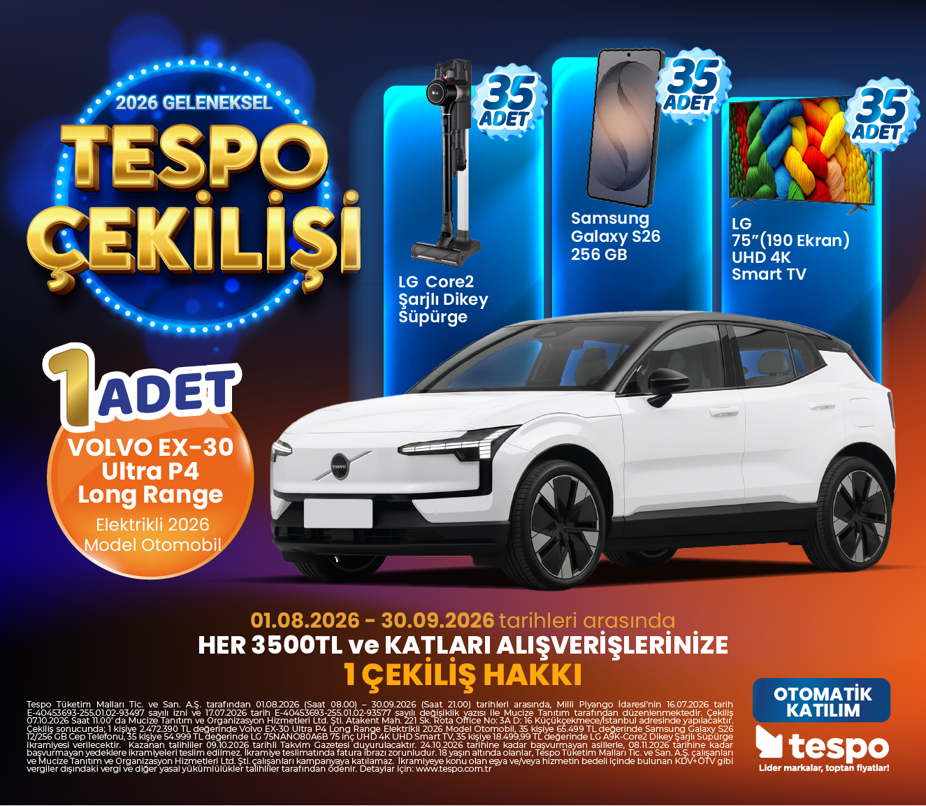 2026 18. Geleneksel Tespo Çekilişi Başladı! Bu Arabanın Sahibi Aranıyor!